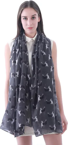 Vista 3 de Border Collie - Bufanda ligera con estampado de perro para mujer