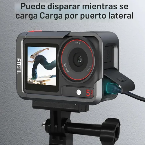 Vista 3 de FiTSTILL Funda protectora de metal para DJI Osmo Action 5 Pro/Action 4/Action 3, carcasa rígida protectora antiarañazos con cubierta para lente