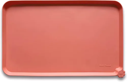Vista 47 de Hoki Found - Bandeja de silicona para comederos de perros y gatos, tapetes impermeables para comida y agua, color caramelo