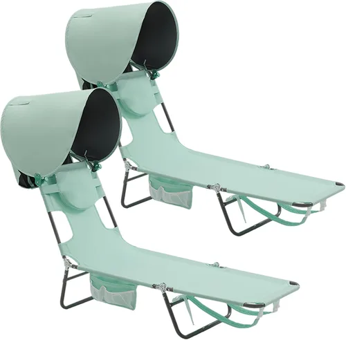 Vista 11 de SUNNYFEEL Lay Flat Silla de bronceado, tumbona boca abajo, reclinable de 5