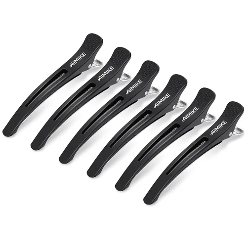 Vista 9 de AIMIKE Accesorios de peinado y seccionamiento del cabello, paquete de 12 pinzas de silicona antideslizantes para cabello grueso y fino, calidad