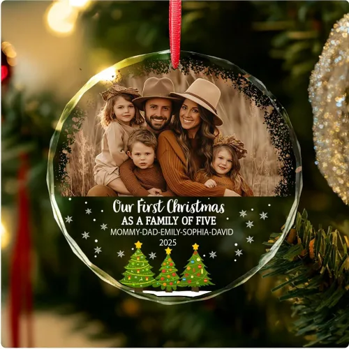 Vista 9 de Adorno de Primera Navidad Personalizado para Bebés 2025 Niña, Primeros Regalos para Bebé 02 B6