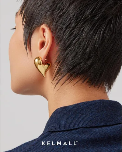 Vista 15 de KELMALL Aretes tipo argolla de oro de 14 quilates para mujer, hipoalergénicos, gruesos, redondos, no se deslustra, para orejas sensibles