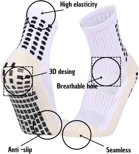 Vista 3 de CABRYONE - Calcetines antideslizantes para hombres y mujeres fitness, deportes, correr, ciclismo, fútbol, baloncesto, voleibol (paquete de 7)
