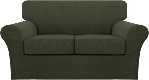 Vista 48 de Turquoize 2 fundas para sillas de sala de estar, funda de sofá con fundas de cojín individuales, funda de muebles para sillas (silla, beige biscotti)