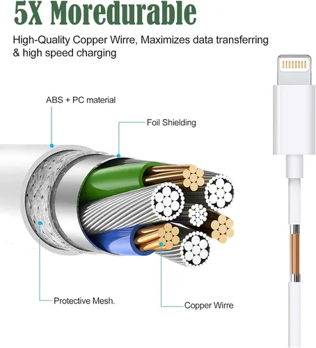 Vista 2 de Cargador de iPhone [certificado Apple MFi] Apple Block USB C enchufe rápido de pared con cable USB C a Lightning de 3 pies para iPhone 14 Pro