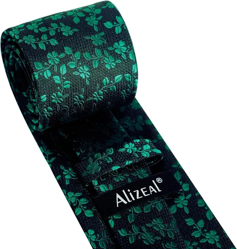 Vista 125 de Alizeal Mens 3.15inches Leaf Flower Pattern Tie with Floral Pocket Square Set