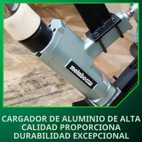 Vista 9 de Metabo HPT Engrapadora para pisos, Clavadoras neumáticas de preferencia profesional en herramientas para pisos, Grapadora neumática con mango