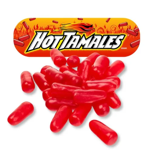 Vista 3 de Hot Tamales - Paquete de 2 - Canela feroz - Caramelos masticables dulces y picantes - Bolsas de 10 onzas