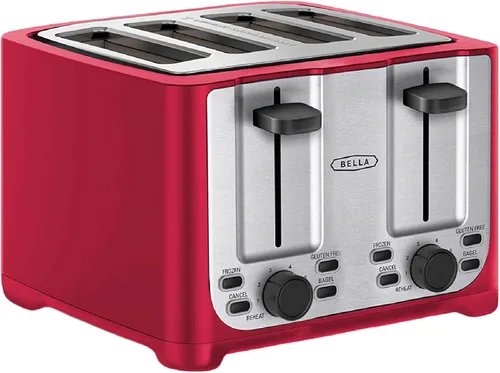 Vista 13 de BELLA - Tostadora de 2 rebanadas con apagado automático, ranuras extra anchas y bandeja de migas extraíble y función de cancelar, descongelar y Negro