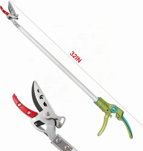 Vista 3 de GARTOL - Podadora de largo alcance con corte y retención, podadora de poste de 32 pulgadas ligera, mango largo, corta hasta 1/2 pulgada, uso con una