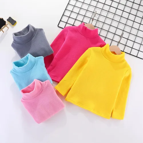Vista 5 de Mud Kingdom Camisas de forro polar para niños, cuello alto, tops suaves unisex