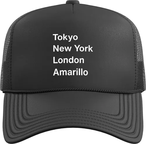 Vista 2 de Divertido sombrero de camionero de Amarillo City con espalda de malla ajustable