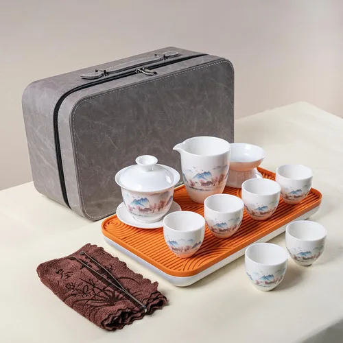 Vista 13 de Juego de té Gaiwan,Juego de té tradicional chino para el hogar