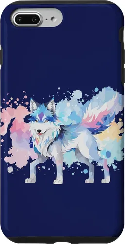 Vista 9 de Funda gráfica de lobo para iPhone 14 con diseño de lobos de anime japonés