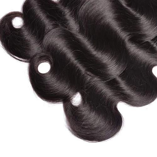 Vista 6 de #1B - Extensiones de cabello humano ondulado negro natural, 30, 32, 34 pulgadas, extensiones de cabello humano virgen brasileño sin procesar