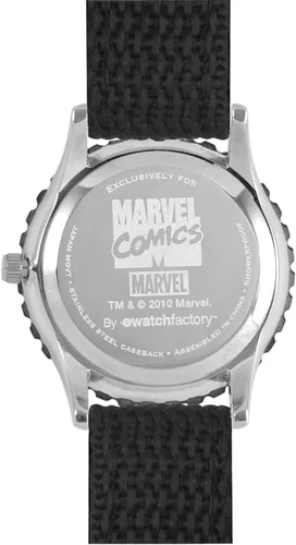 Vista 3 de Marvel Spider-Man - Reloj analógico de acero inoxidable con correa de nailon de cuarzo para niños, Multi, Reloj Spider-Man de acero