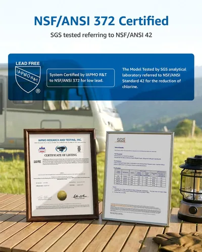 Vista 3 de Filterlogic Filtro de agua en línea RV & Marine para barcos, caravanas, certificado NSF, cámper, jardinería, plantación, remolque o casa rodante