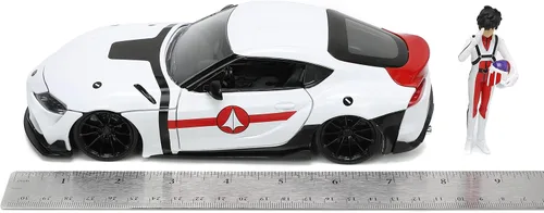 Vista 9 de Robotech 1:24 2020 Toyota Supra - Coche fundido a presión y figura de Rick Hunter de 2.75 pulgadas, juguetes para niños y adultos