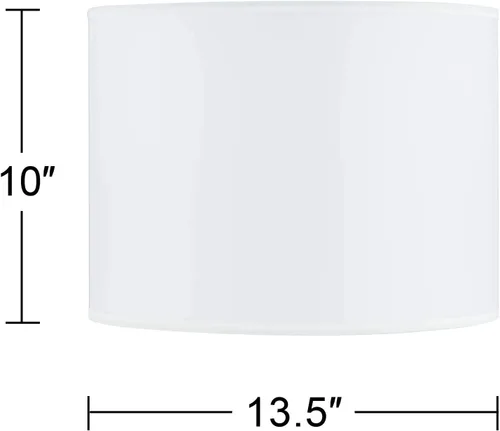 Vista 4 de Pantalla de lámpara con impresión de tambor, mosaico de magnolia, dorado y blanco, mediano, 13.5 pulgadas superior x 13.5 pulgadas inferior x 10