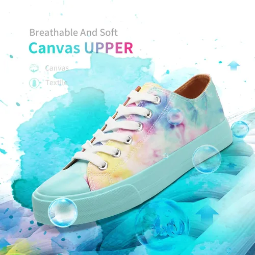Vista 4 de Obtaom Zapatos de lona para mujer, zapatos deportivos de moda para caminar