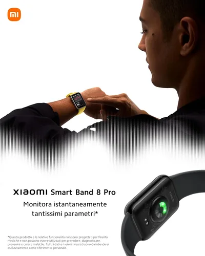 Vista 6 de Xiaomi Smart Band 8 Pro Fitness Tracker, pantalla AMOLED de 1.74 pulgadas, batería de hasta 20 días, 5 ATM, seguimiento de SpO2, monitoreo del sueño