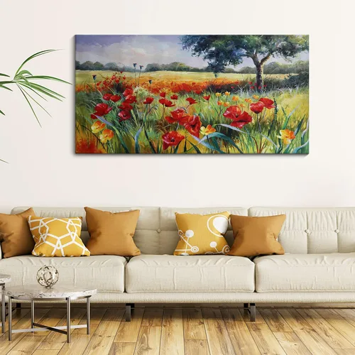 Vista 24 de Mofutinpo Arte de Pared de Árbol Rojo en Blanco y Negro Impresión en Lienzo Cuadro Paisaje de Árbol Rojo Grande Obra de Arte Moderna para Sala