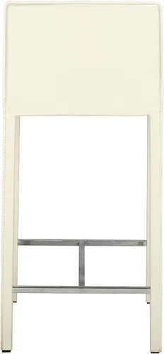 Vista 5 de Safavieh Home Collection Jason Taburete de cuero blanco de 24 pulgadas