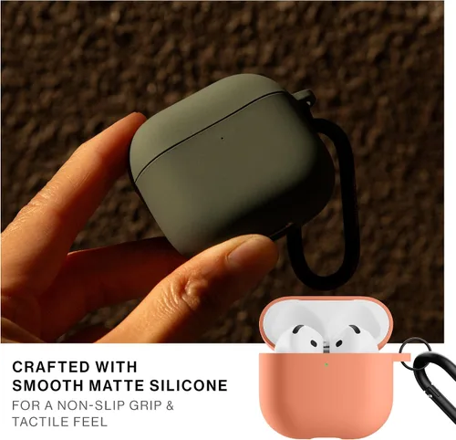 Vista 6 de Native Union Funda activa para AirPods 4 y AirPods 4 con cancelación activa de ruido, funda de silicona mate suave y sedosa con clip para fijar