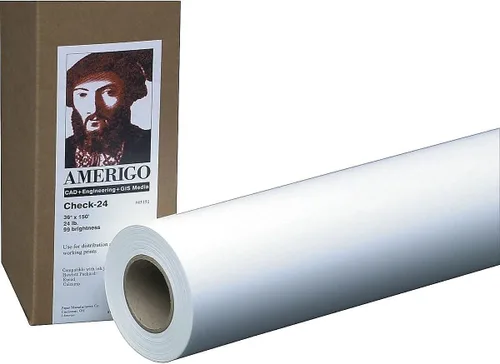 Vista 3 de PM Company 09136 Papel Bond, núcleo de 3 pulgadas, 20 libras, 92GE, rollo de 36 pulgadas X500 pies, 2/RL, blanco
