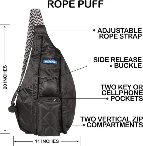 Vista 5 de KAVU Original Rope Puff Diamond - Mini Sling Pack acolchado