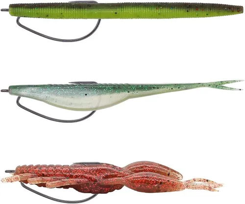 Vista 5 de Gusano compensado-Ganchos-para-lubino-Pesca-Gusanos-Ewg-Ancho-Anzuelos-Anzuelos-Aguas Dulce Texas Rig Plásticos blandos Cebo Gusanos Cebo de Pesca