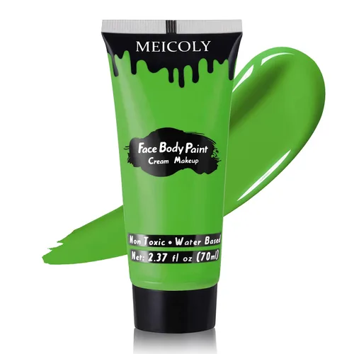 Vista 18 de MEICOLY Pintura facial y corporal en crema azul real, tubo grande de 2.37 oz a base de agua, pintura corporal completa para adultos y niños, tubo