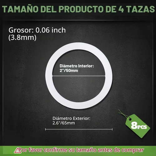Vista 2 de LitOrange 4 tazas de repuesto de silicona de grado alimenticio, anillo de sellado para estufas de aluminio, cafetera, ollas Moka Express Dama