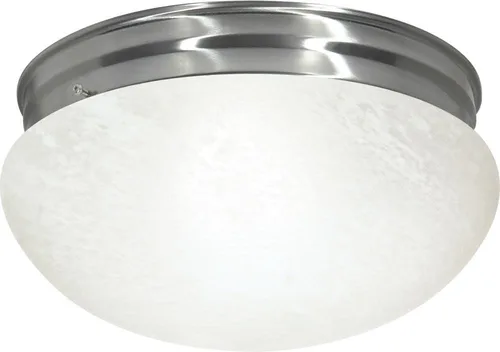 Vista 8 de Nuvo Lighting SF76/676 Lámpara de dos luces con pantalla de hongo, bronce antiguo/vidrio de alabastro