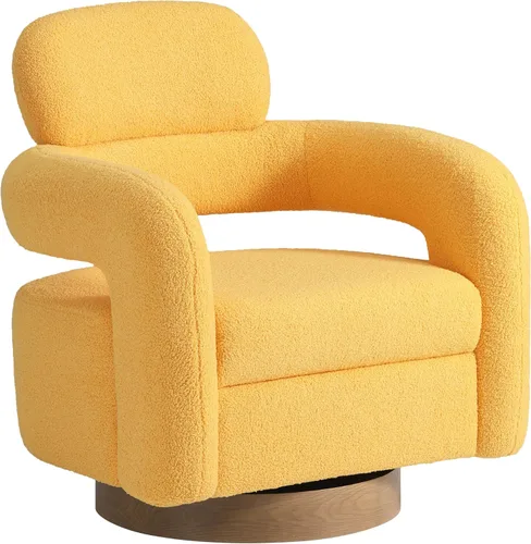 Vista 9 de WestinTrends Alexandria Mid-Century Modern Sherpa - Silla giratoria de barril color gris carbón