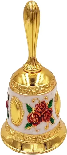 Vista 12 de Hourwof - Campana de mano, metal para boda y Navidad, color bronce
