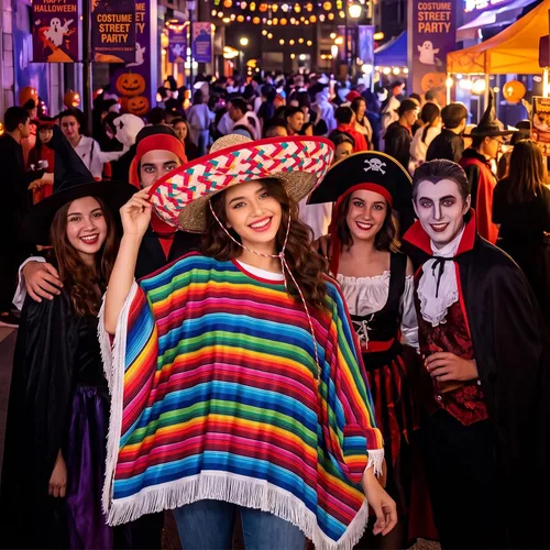 Vista 4 de Unittype 6 Pcs Mexican Costume Set Men Women Sombrero Hat