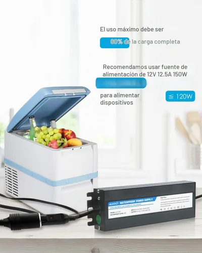 Vista 7 de ALITOVE Convertidor de CA a CC de 110V a 12V 12.5A 150W máximo Fuente de alimentación para exteriores 13 pies IP67 Adaptador de CA/CC impermeable