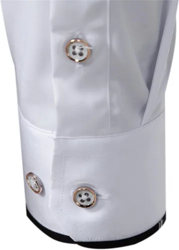 Vista 5 de SIR7 Camisa de vestir para hombre, ajuste regular, casual, de manga larga, sin arrugas, elástica, con bolsillo