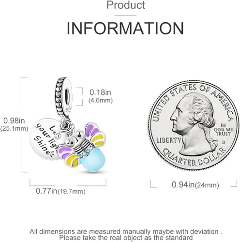 Vista 6 de Hapour Abalorios de plata de ley 925 aptos para pulseras de dije, dije de corazón de sol para mascotas, pulsera y collar, cuentas de joyería