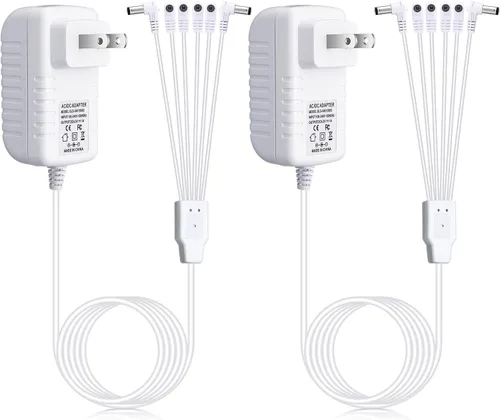 Vista 7 de 2 adaptadores de corriente de 4.5 V compatibles con accesorios iluminados Lemax, adaptador de corriente CA y CC para luces de pueblo de Navidad