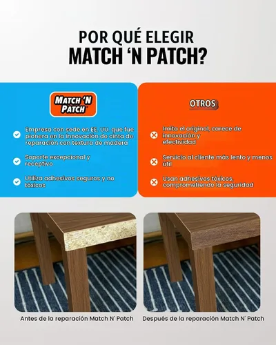 Vista 6 de Match 'N Patch Cinta de reparación realista, roble antiguo
