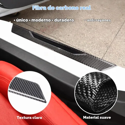 Vista 4 de CHEAYAR Cubierta de Umbral de Puerta Interior de Automóvil Placa Protectora contra Rayones Adhesivo Decorativo Compatible con Corvette C8 Stingray