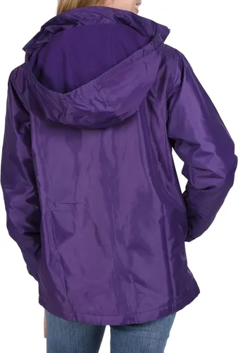 Vista 7 de totes Chaquetas impermeables para mujer, con capucha, chaquetas de tormenta de 3 estaciones, ciruela, talla L, Ciruela