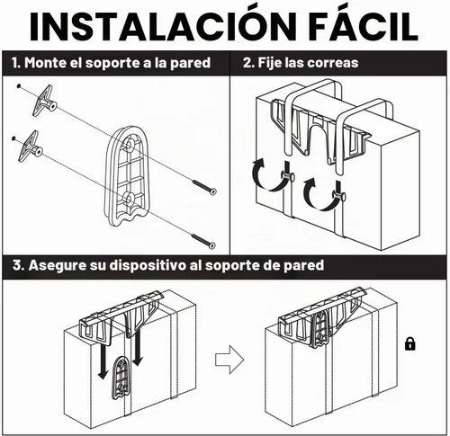 Vista 3 de HumanCentric Soporte de pared universal, negro, ajustable para cajas