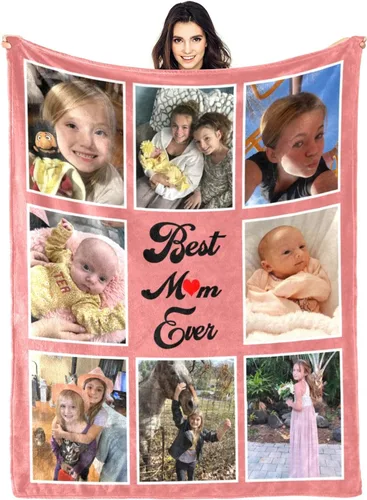 Vista 10 de Mantas personalizadas con fotos, regalos personalizados para parejas, manta con fotos personalizada, regalos para siempre y para siempre, regalo