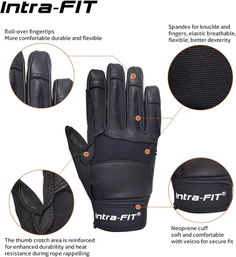 Vista 2 de Goatskin Climbing Gloves, Rescue & Rock Durable Grip for Rappelling, Tree, Wall, and Mountain Climbing