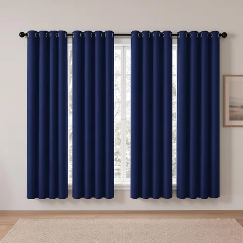 Vista 92 de Cortinas de oscurecimiento de habitación de 45 pulgadas de largo para dormitorio y sala de estar, cortinas térmicas aislantes con ojales