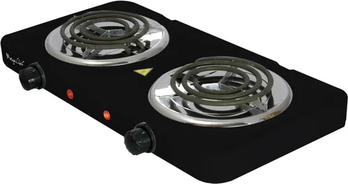 Vista 4 de MegaChef Placa de Cocina Eléctrica Ultra Ligera de Doble Bobina Fácilmente Portátil para Buffet en Negro Mate